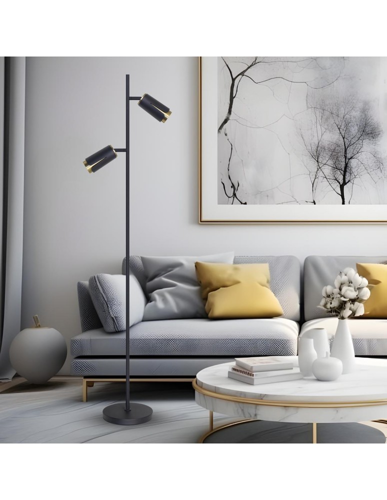 Adjustable floor lamps - Milagro FLOWER BLACK GOLD FLOOR Lamp 2xGU10 ML0269. - product kolory-swiatla.pl 4