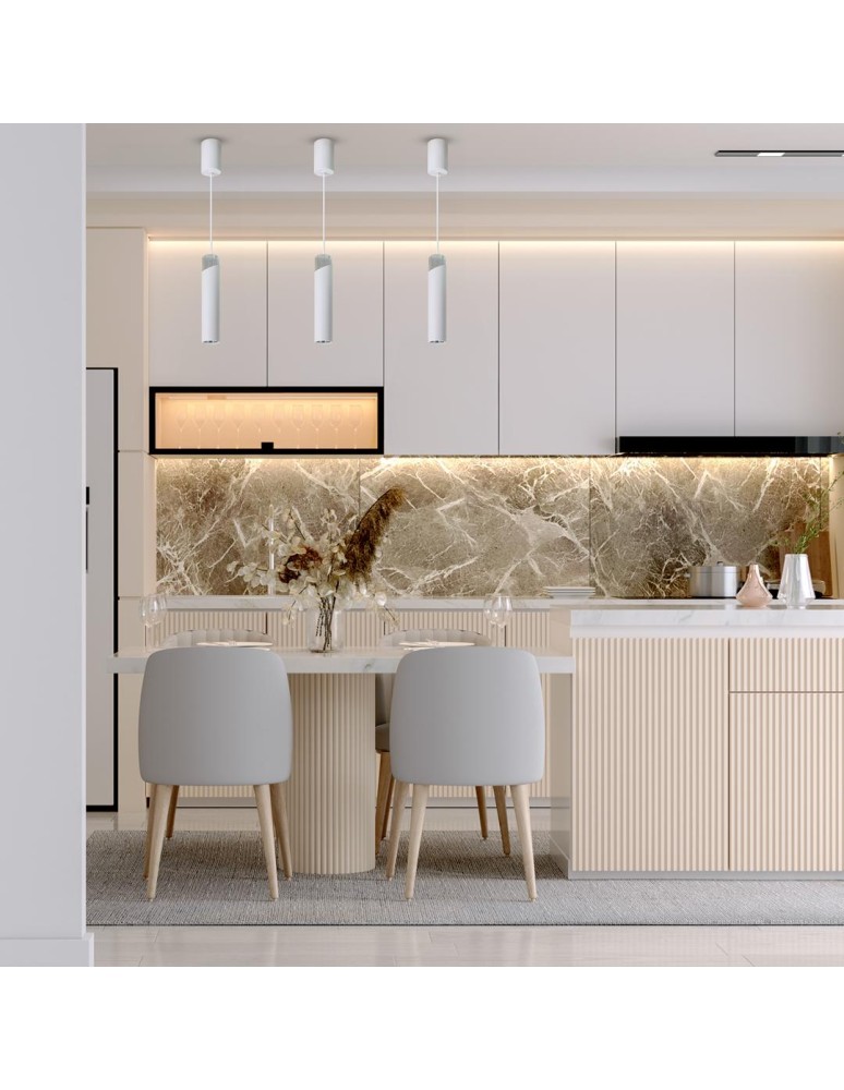 Single pendant lamps - Milagro NEO WHITE CHROME Pendant Lamp 1xGU10 ML0291 - product kolory-swiatla.pl 4