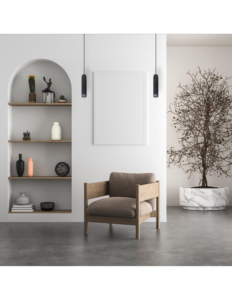 Single pendant lamps - Milagro VERTICAL BLACK Pendant Lamp 1xGU10 ML0298. - product kolory-swiatla.pl 3