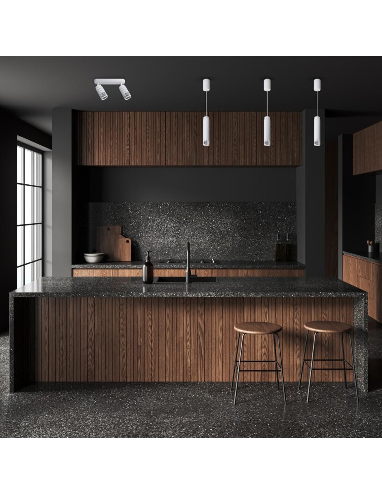 Single pendant lamps - Milagro VERTICAL WHITE Pendant Lamp 1xGU10 ML0308 - product kolory-swiatla.pl 4