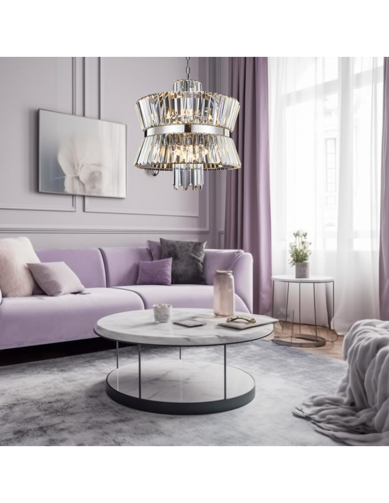 Glamour chandeliers - Milagro Chandelier AURELIA CHROME 12xE14 ML0406 - product kolory-swiatla.pl 4