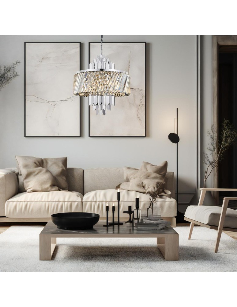 Glamour chandeliers - Milagro Chandelier MARGOT CHROME 9xE14 ML0410 - product kolory-swiatla.pl 3