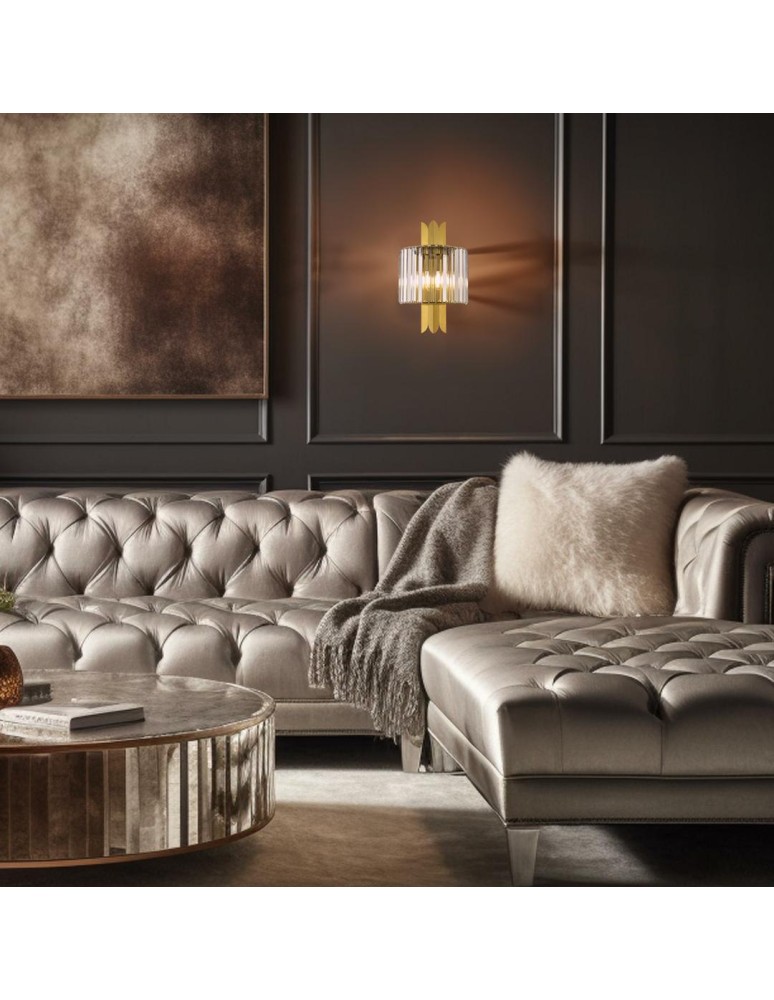 Glamour wall lamps - Milagro Wall lamp MARGOT GOLD 2xE14 ML0411 - product kolory-swiatla.pl 3