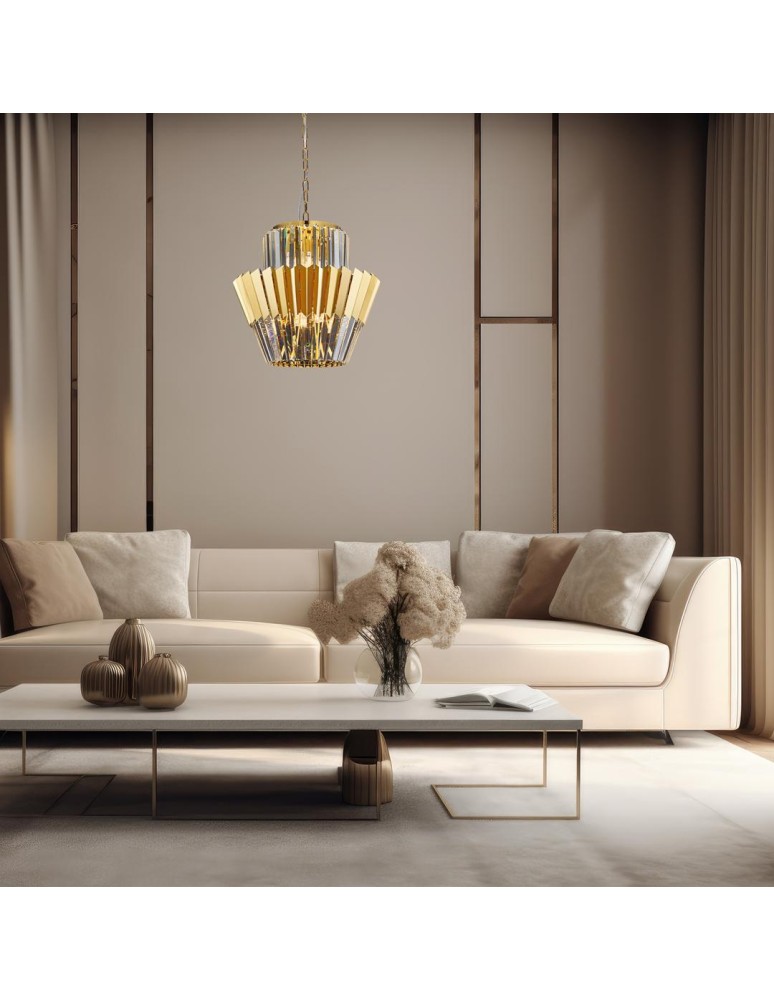 Glamour chandeliers - Milagro DONNA GOLD 9xE14 chandelier ML0413 - product kolory-swiatla.pl 3