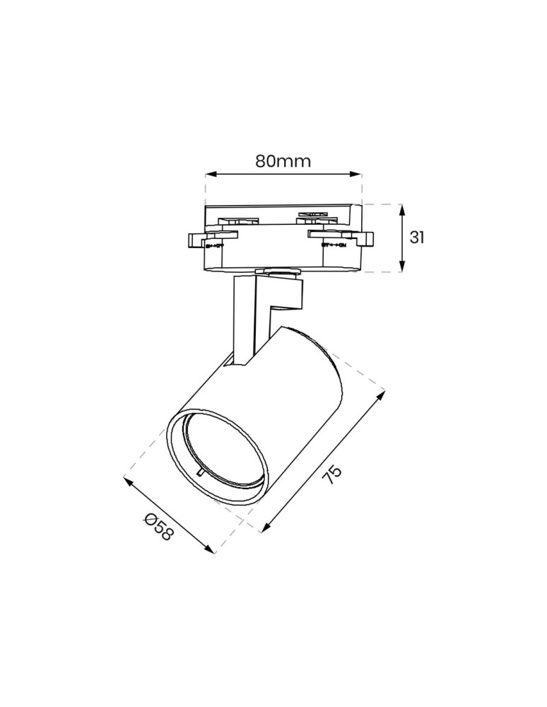 Lamps for 1 phase busbars - Milagro Volf Track luminaire White 1xGU10 ML0673 - product kolory-swiatla.pl 6