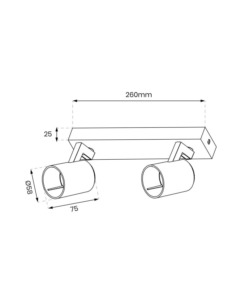 Adjustable ceiling lamps - spots - Milagro Luminaire Volf Spot Black 2xGU10 ML0678 - product kolory-swiatla.pl 5