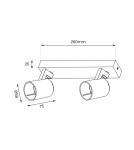 Adjustable ceiling lamps - spots - Milagro Luminaire Volf Spot Gold 2xGU10 ML0680 - product 5