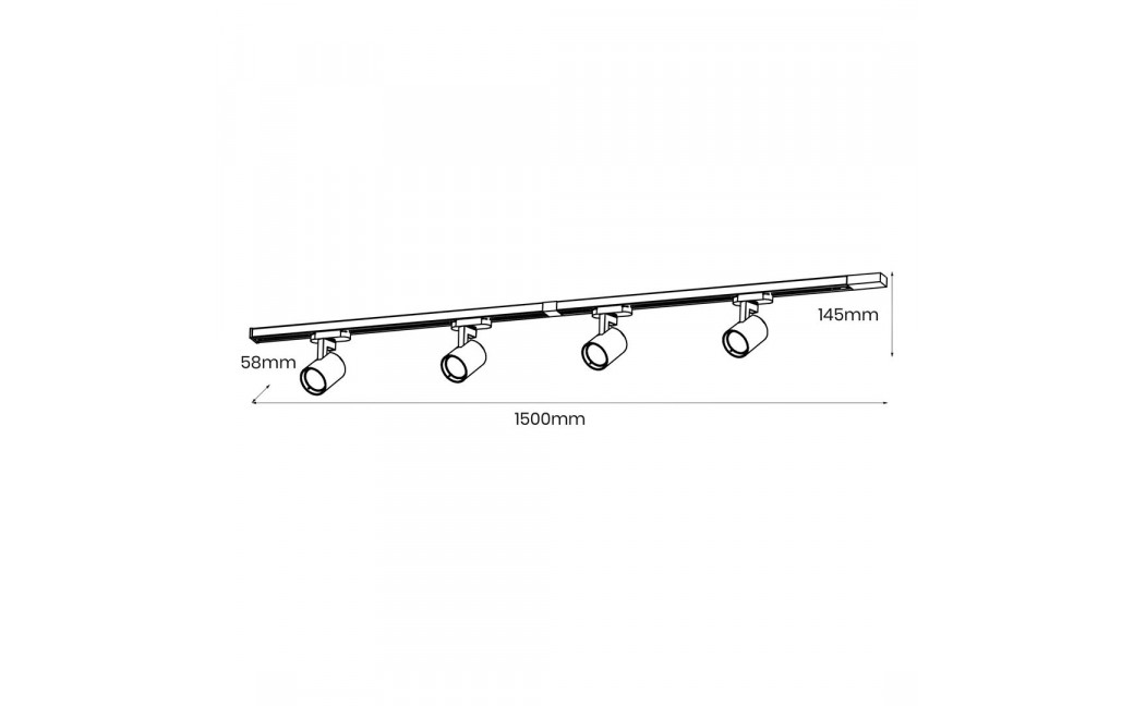 Milagro Zestaw Volf Track Biały 4xGU10 1,5m ML0685