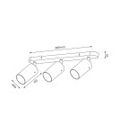 Adjustable ceiling lamps - spots - Milagro Luminaire Ricky Spot Gold 3xGU10 ML0692 - product 6