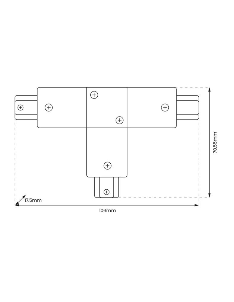 Accessories for 1 phase busbars - Milagro T Track White 1-Wire Switch ML0713 - product kolory-swiatla.pl 4