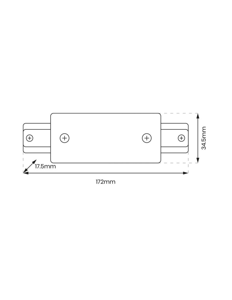 Accessories for 1 phase busbars - Milagro Track Straight Switch White 1 Circuit + Central Power ML0715 - product kolory-swiatla.pl 3