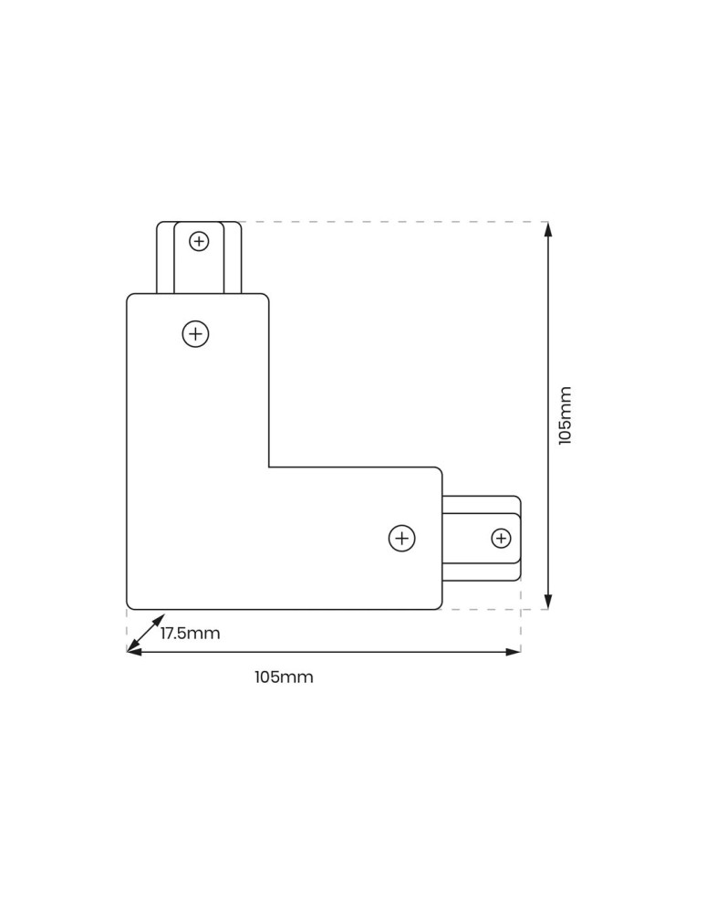 Accessories for 1 phase busbars - Milagro Switch L Track Black 1-circuit + central power supply ML0716 - product kolory-swiatla.pl 2