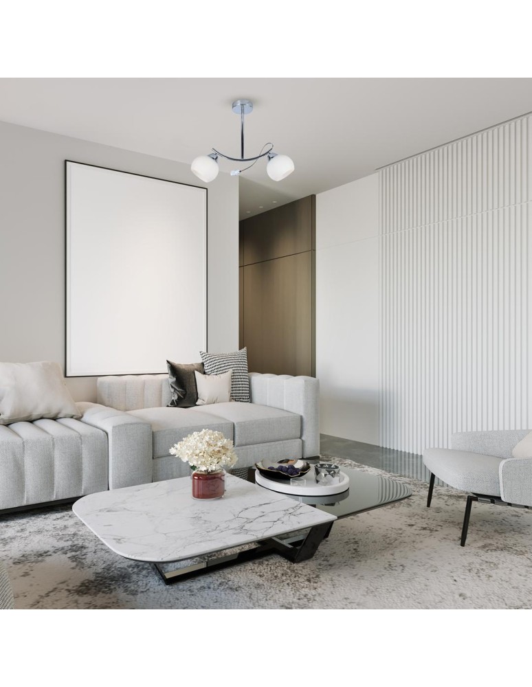 Glass sphere chandelier - Milagro Connor White 2xE27 ceiling lamp MLP0876 - product kolory-swiatla.pl 3