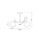 Glass sphere chandelier - Milagro Connor White 2xE27 ceiling lamp MLP0876 - product 5