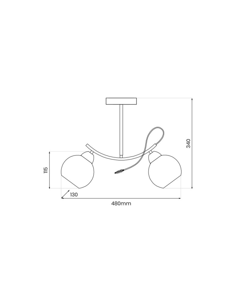 Glass sphere chandelier - Milagro Connor White 2xE27 ceiling lamp MLP0876 - product kolory-swiatla.pl 5