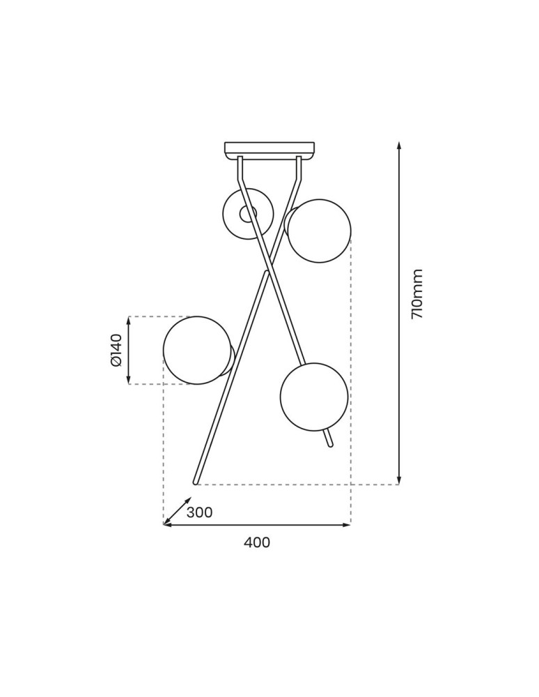 Ceiling lamps spheres - Milagro 4xE14 INTER ceiling lamp MLP0974 - product kolory-swiatla.pl 5