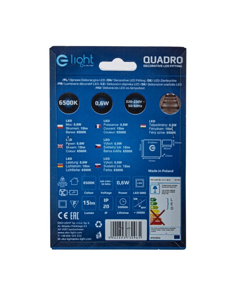 Stair step lighting - Eco-Light QUADRO Cold Color 6500K EKS0965 - product kolory-swiatla.pl 5