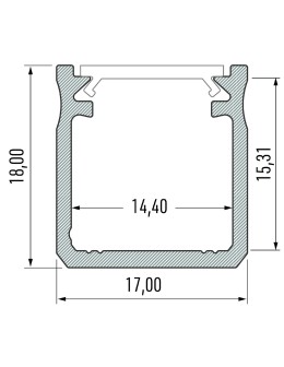 Eko-Light PROFIL ALUMINIOWY SREBRNY TYP Y 2m + KLOSZ MLECZNY EKPR0118 - produkt 2