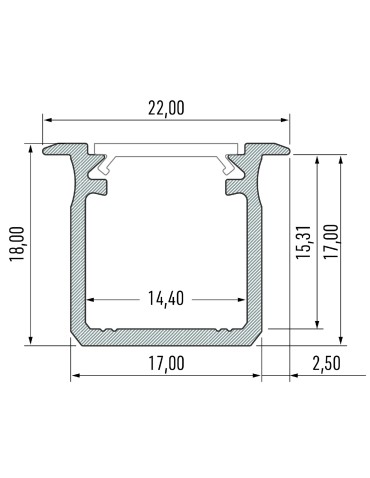 Eko-Light PROFIL ALUMINiOWY SREBRNY TYP G 2m + KLOSZ MLECZNY EKPR0125 - produkt 2