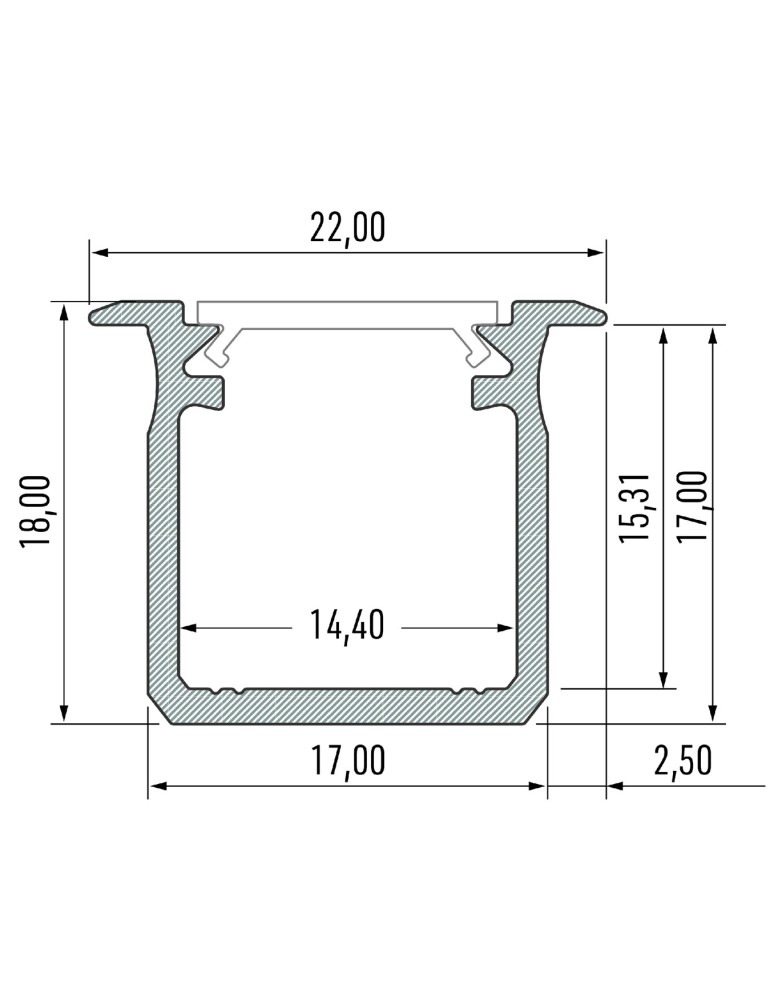 LED profiles - ECO-LIGHT SILVER ALUMINIUM PROFILE TYPE G 2m + SILVER GLASS EKPR0125 - product kolory-swiatla.pl 2