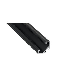 Eko-Light PROFIL ALUMINIOWY NAROŻNY Czarny TYP C 1m + KLOSZ MLECZNY EKPR6350