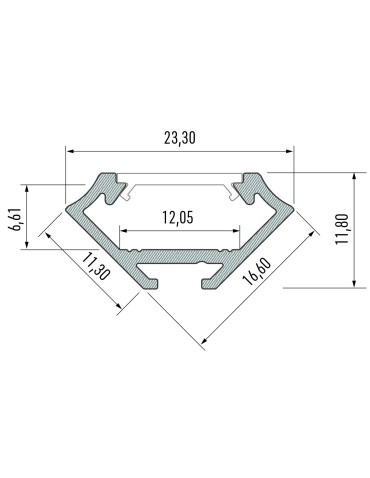 Eko-Light ALUMINIUM PROFILE NAROUGH BLACK TYPE C 1m + MIRACLE GLASS EKPR6350 - product 2
