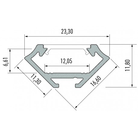 Eko-Light PROFIL ALUMINIOWY NAROŻNY BIAŁY TYP C 1m + KLOSZ MLECZNY EKPR9320