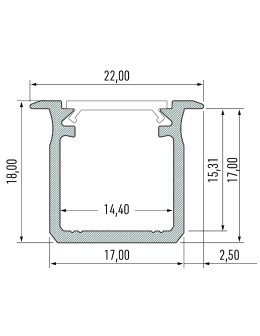 Eko-Light PROFIL ALUMINOWY BIAŁY TYP G 1m + KLOSZ MLECZNY EKPR8774 - produkt 2