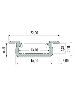Eko-Light PROFIL ALUMINIOWY BIAŁY TYP Z 1m + KLOSZ MLECZNY EKPR1041 - produkt 2