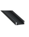 Eko-Light PROFIL ALUMINIOWY Czarny TYP D 1m + KLOSZ MLECZNY EKPR6398