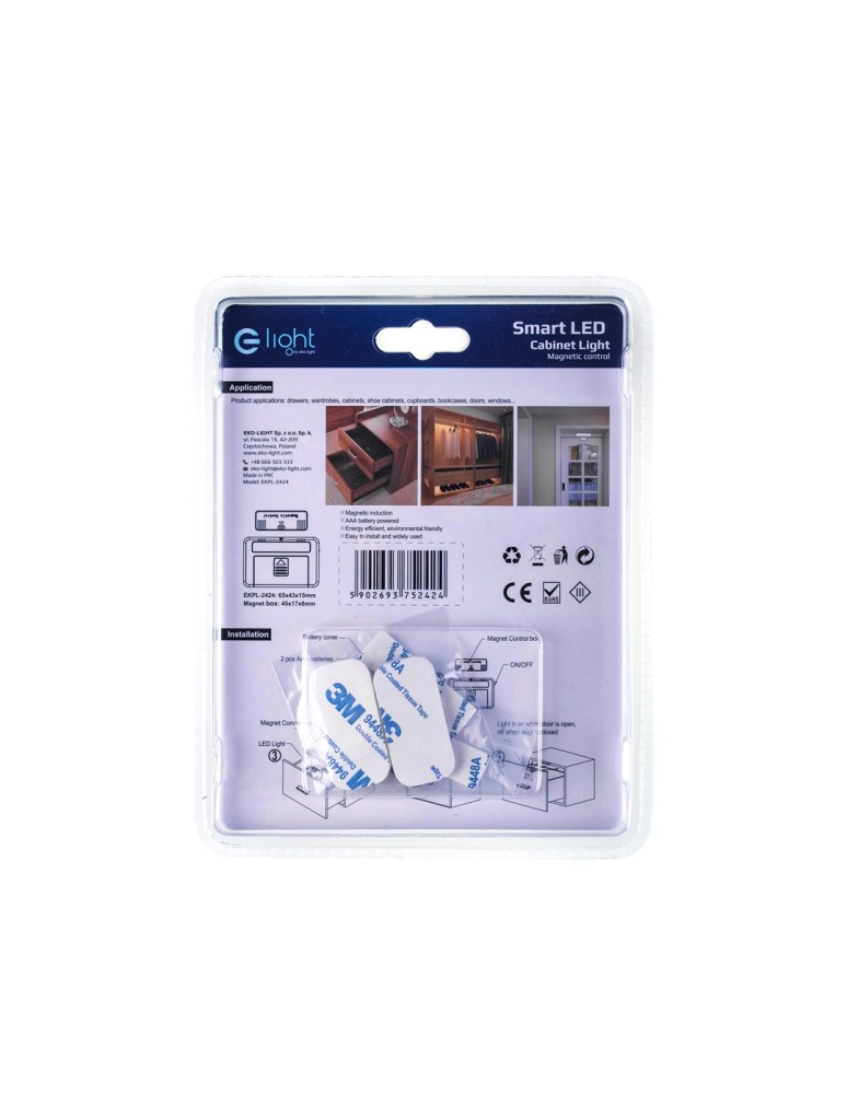 Under-cabinet lamps - Eco-Light Undercabinet Lamp 0.5W 4000K 2xAA EKPL2424 - product kolory-swiatla.pl 5