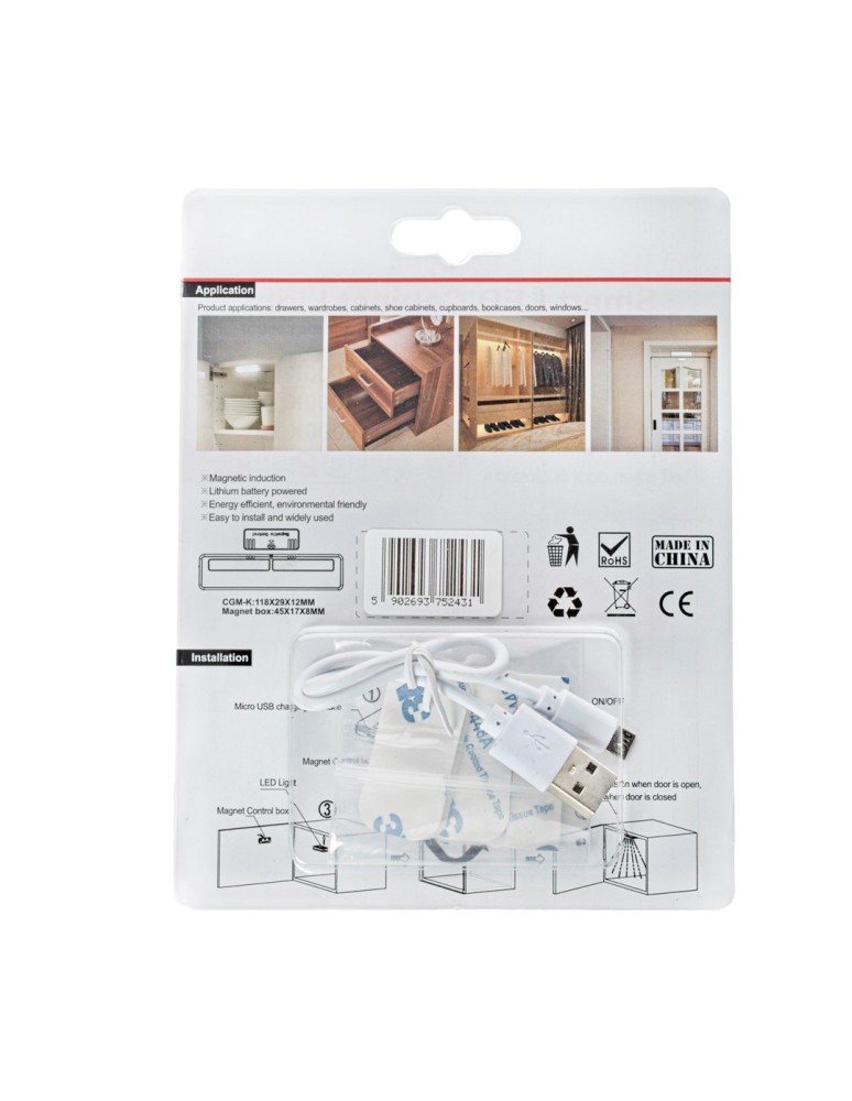 Under-cabinet lamps - Eco-Light Undercabinet Lamp 0.8W 4000K MicroUSB EKPL2431 - product kolory-swiatla.pl 3