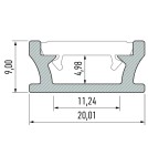 LED profiles - ECO-LIGHT SILVER ALUMINIUM PROFILE TYPE T 1m + SILVER SHIELD EKPR5382 - product 2