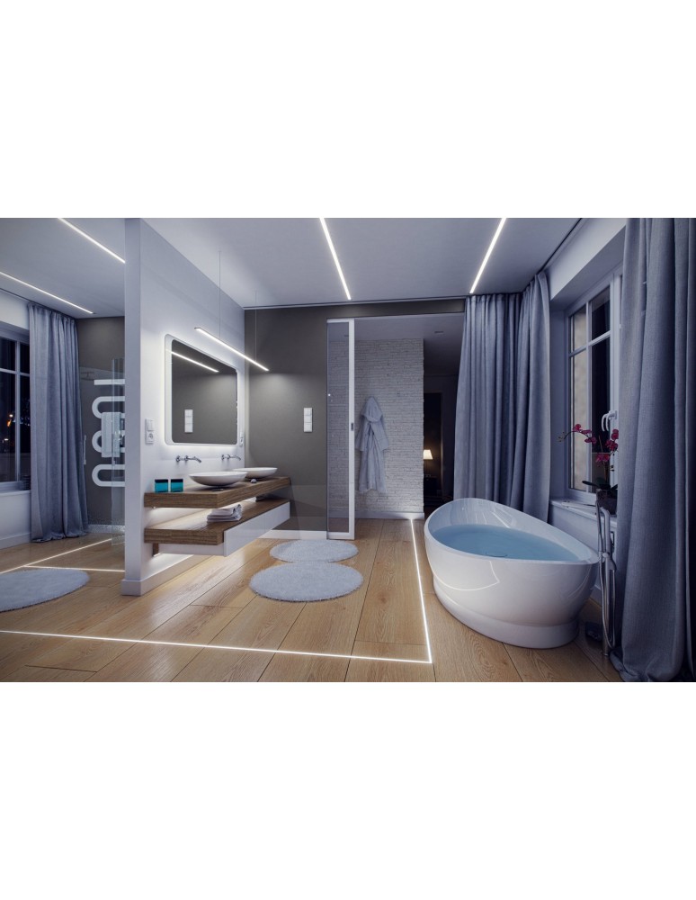 LED profiles - ECO-LIGHT SILVER ALUMINIUM PROFILE TYPE T 1m + SILVER SHIELD EKPR5382 - product kolory-swiatla.pl 4