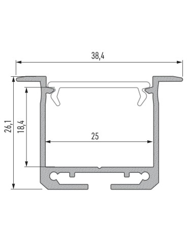 Eko-Light PROFIL ALUMINIOWY SREBRNY TYP K 2m + KLOSZ MLECZNY, SPRĘŻYNA MONTAŻOWA EKPR7559 - produkt 2