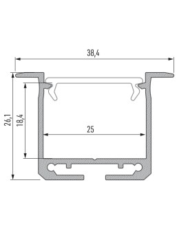 Eko-Light PROFIL ALUMINIOWY SREBRNY TYP K 2m + KLOSZ MLECZNY, SPRĘŻYNA MONTAŻOWA EKPR7559 - produkt 2