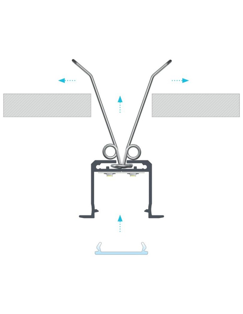 LED profiles - Eko-Light SILVER ALUMINIUM PROFILES TYPE K 2m + MIRACLE GLASS, MOUNTING SPRING EKPR7559 - product kolory-swiatla.pl 5