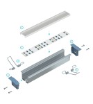 LED profiles - Eko-Light SILVER ALUMINIUM PROFILES TYPE K 2m + MIRACLE GLASS, MOUNTING SPRING EKPR7559 - product 8