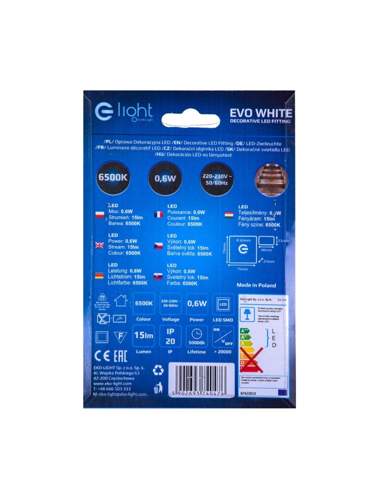 Stair step lighting - Eco-Light EVO WHITE Neutral Colour 4000K EKS6928 - product kolory-swiatla.pl 5