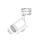 Lamps for 3-phase busbars - Eco-Light Track Spot Pipe Ring Black 1xGU10 - 3-circuit ML7671 - product 3