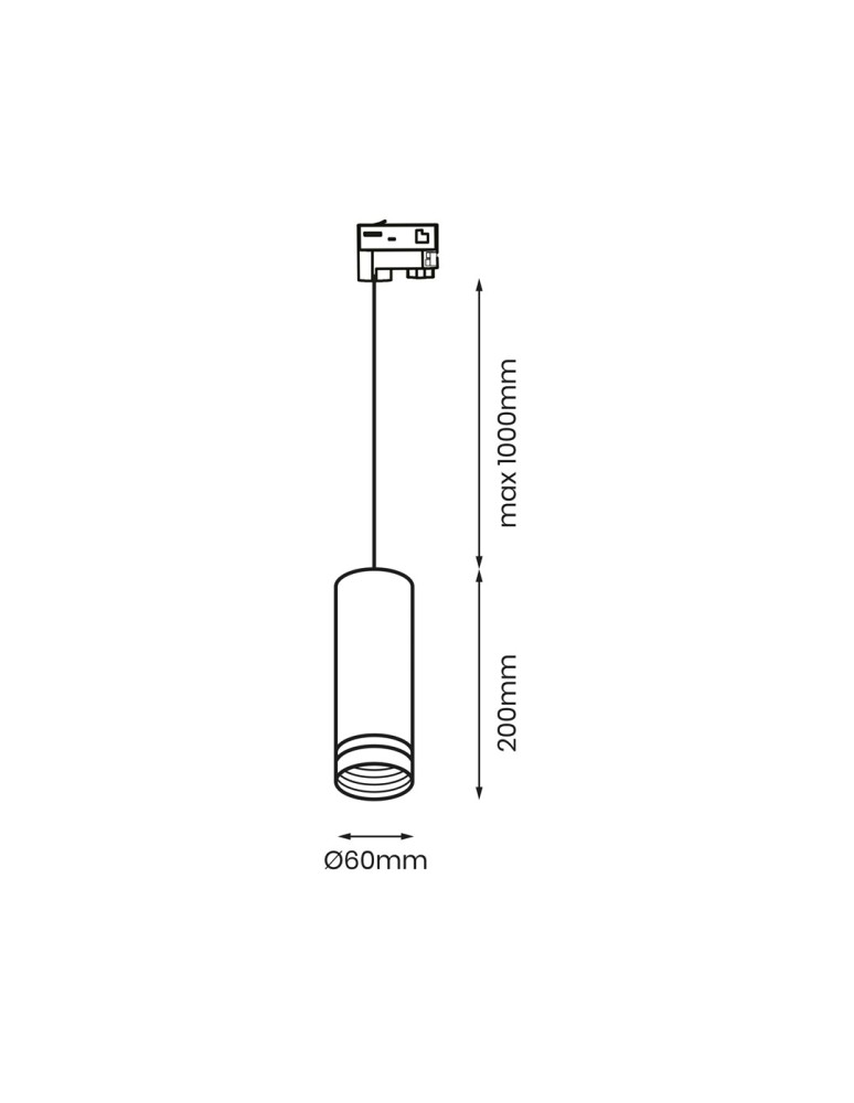 Lamps for 3-phase busbars - Eco-Light Pipe Ring Track pendant luminaire Black 1xGU10 3-circuit ML7675 - product kolory-swiatla.pl 4