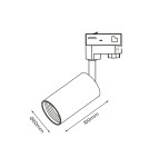 Lamps for 3-phase busbars - Eco-Light Track Spot Pipe Black 1xGU10 3-circuit ML7679 - product 2