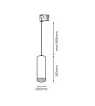 Lamps for 3-phase busbars - Eco-Light Pipe Track pendant luminaire Black 1xGU10 3-circuit ML7683 - product 3