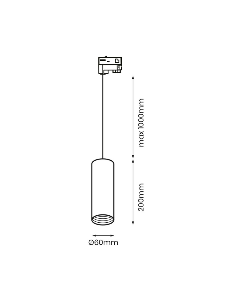Lamps for 3-phase busbars - Eco-Light Pipe Track pendant luminaire Black 1xGU10 3-circuit ML7683 - product kolory-swiatla.pl 3