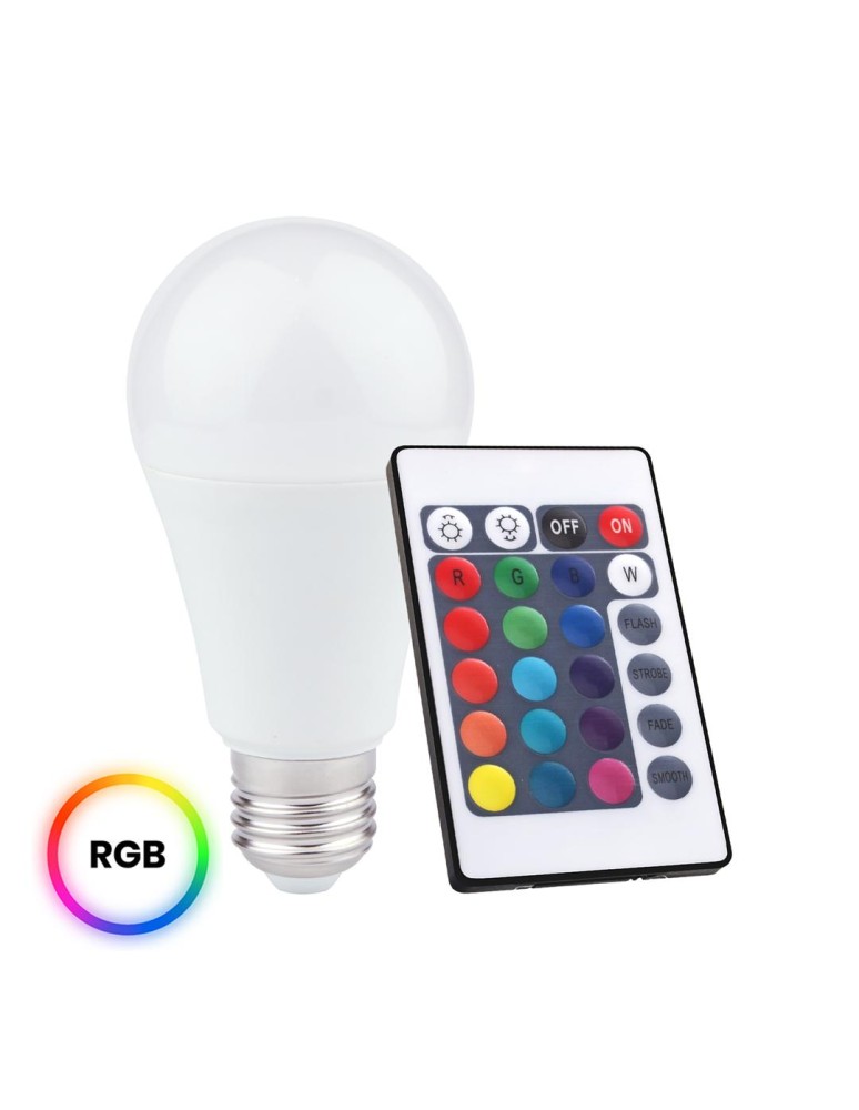 LED bulbs with remote control - Eko-Light LED bulb 10W A60 E27 RGB + Remote Control EK8049 - product kolory-swiatla.pl 1