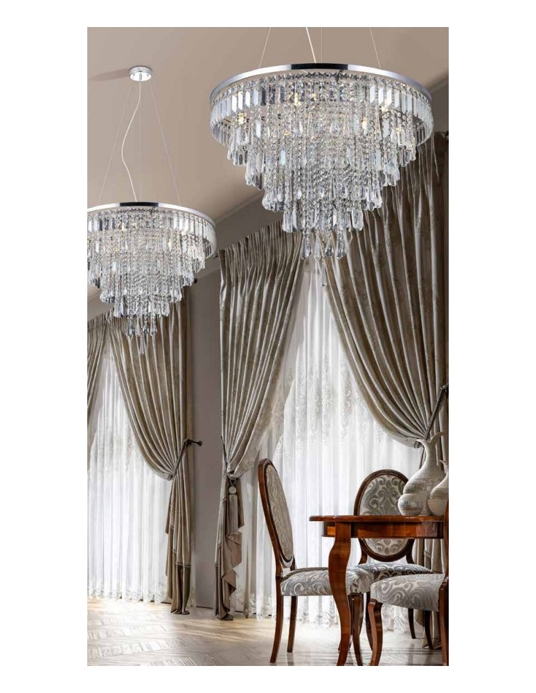 Glamour pendant lamps - Azzardo KALABRIA XL PENDANT 12xG9 2in1 Ceiling or Pendant Transparent AZ2926 - product kolory-swiatla.pl 2
