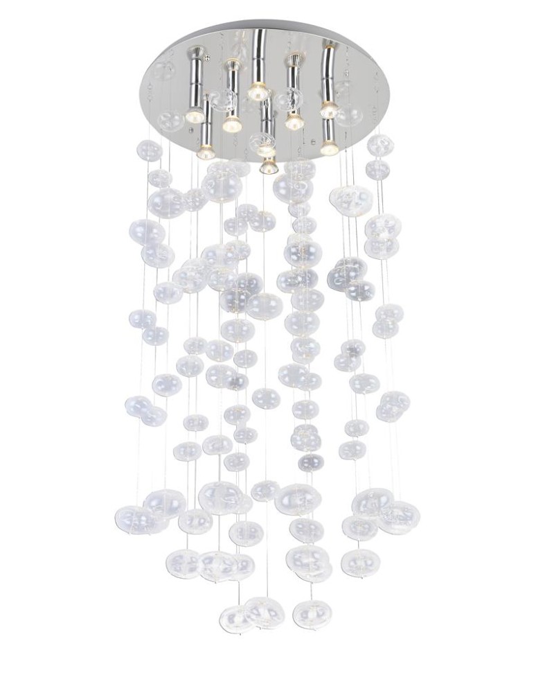 Glamour ceiling lamps - Azzardo LUVIA XL CLEAR 9xGU10 Ceiling/Hanging Transparent AZ2573 - product kolory-swiatla.pl 1