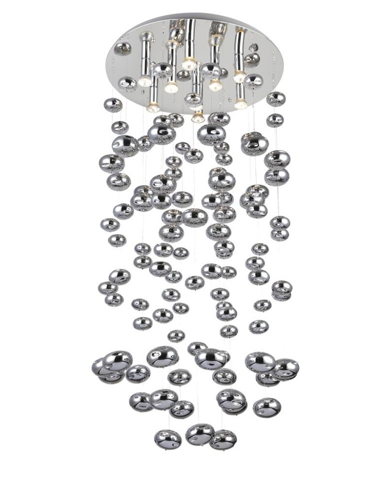 Glamour ceiling lamps - Azzardo LUVIA XL CHROME 9xGU10 Ceiling/Pendant Chrome AZ2574. - product kolory-swiatla.pl 3