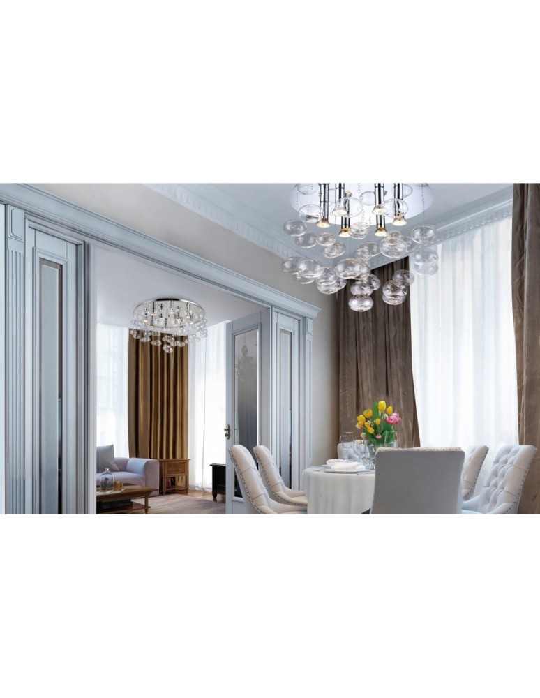 Glamour ceiling lamps - Azzardo LUVIA 80 CLEAR 10xGU10 Ceiling/Hanging Translucent AZ2571 - product kolory-swiatla.pl 2