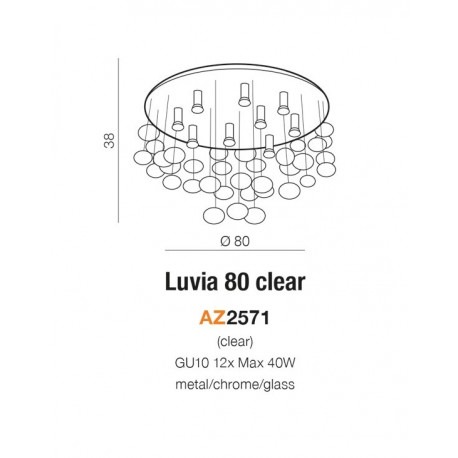 Azzardo LUVIA 80 CLEAR 10xGU10 Sufitowa/Wisząca Przeźroczysty AZ2571